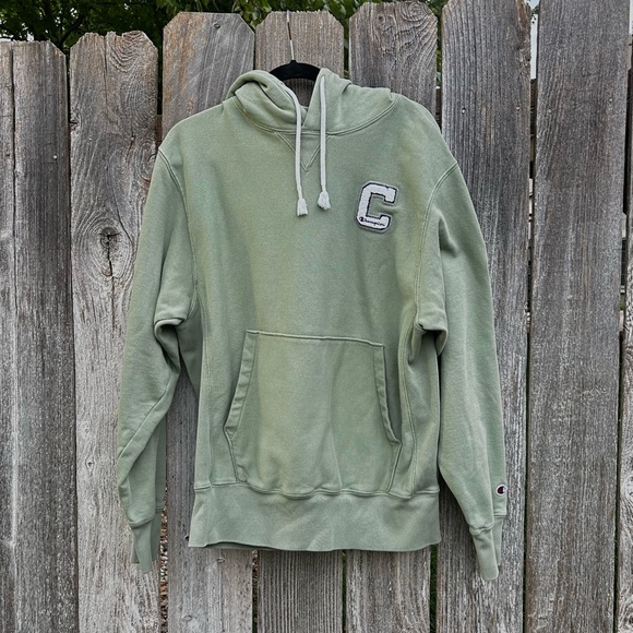 Champion Vintage Reverse Weave Hoodie in Sage Green Men’s Medium - Picture 4 of 9